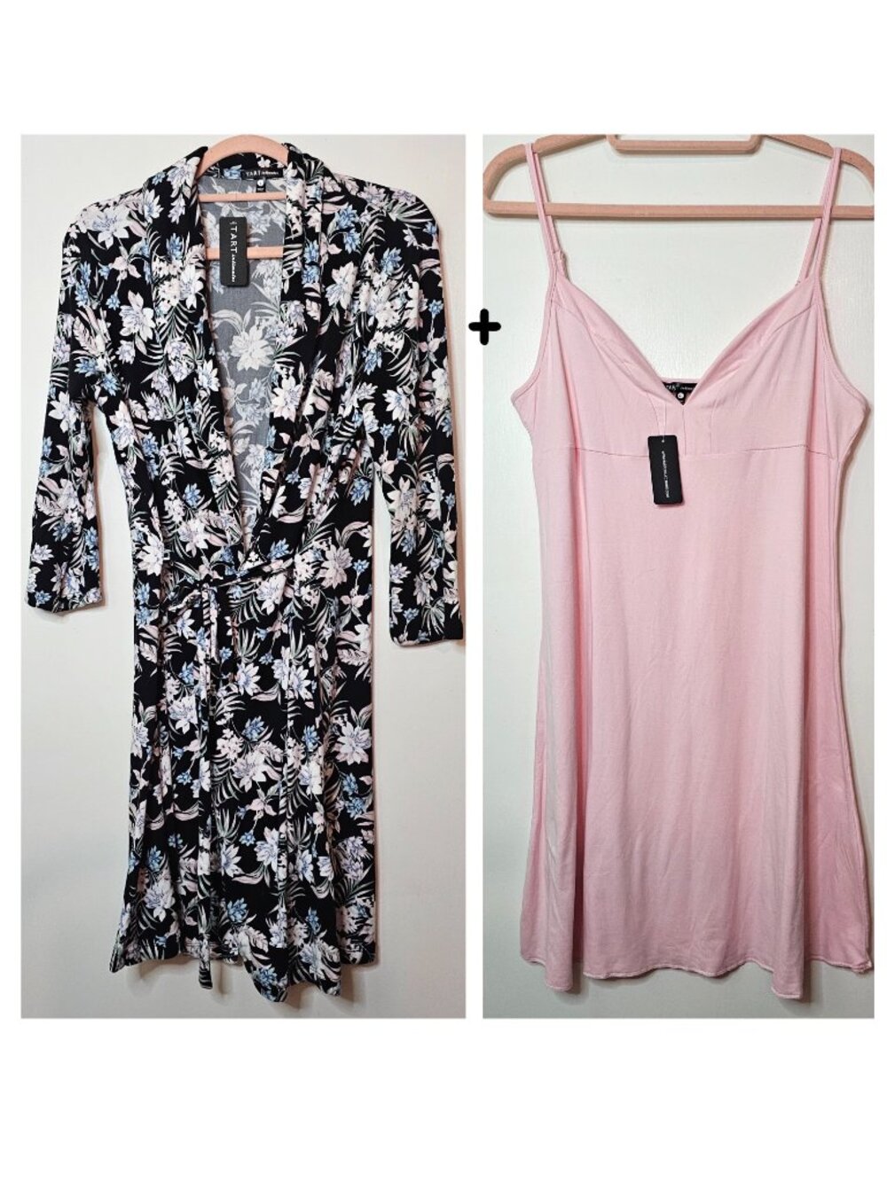 NWT! 2 PCs Tart Intimates Lightweight Robe & Slip Nightie Chemise L Floral